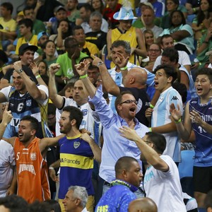 Argentinos fizeram a festa na Arena Carioca 1 (Foto: Reuters)