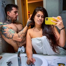 Arthur e Luana compartilham intimidades nas redes e praticam exibicionismo — Foto: Reprodução / Instagram