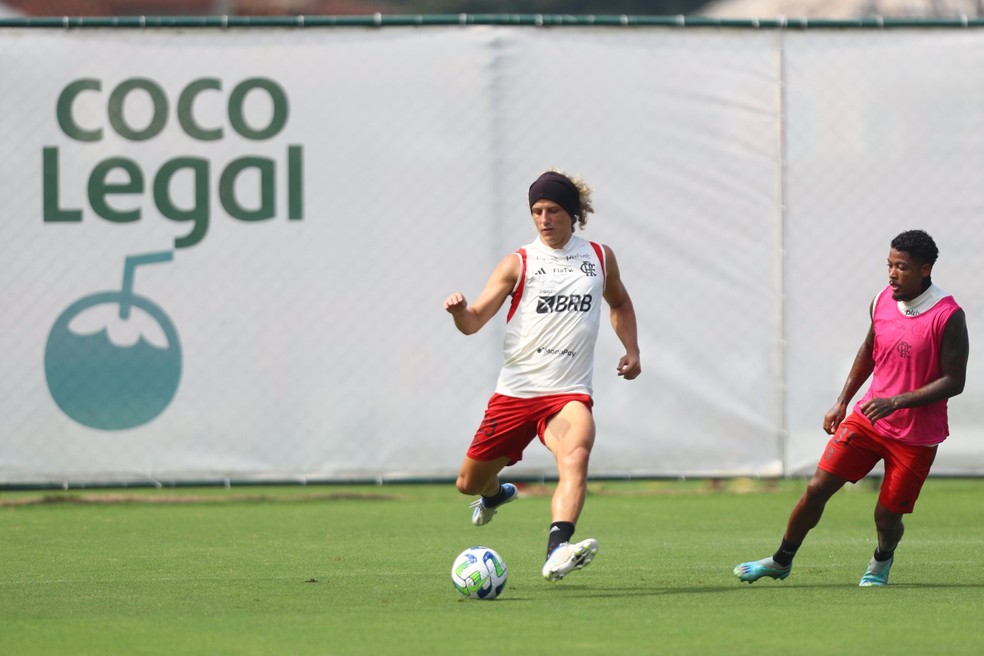 David Luiz em treino do Flamengo &mdash; Foto: Gilvan de Souza/Flamengo