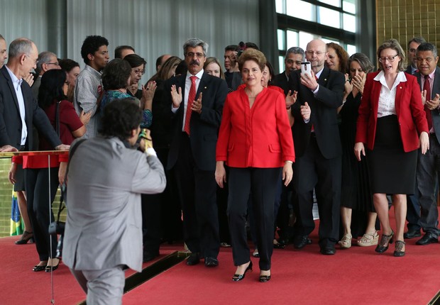Após o impeachment, a ex-presidente Dilma Rousseff faz pronunciamento no Alvorada (Foto: José Cruz/Agência Brasil)
