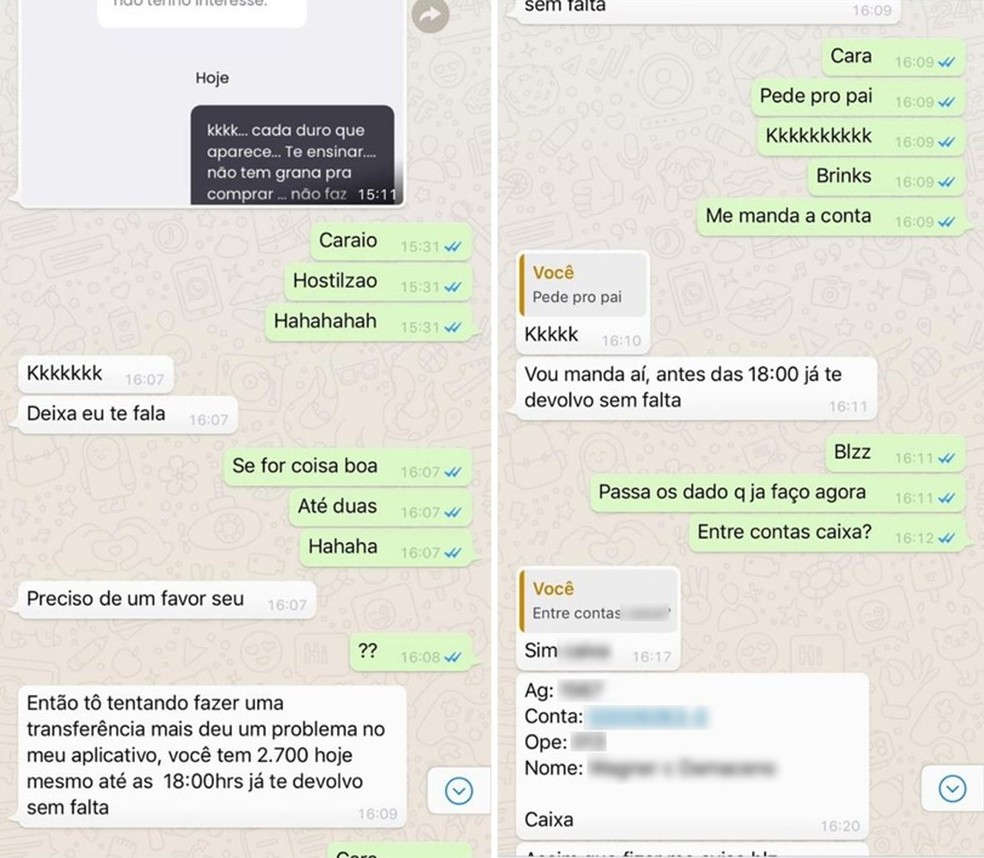 Homem teve celular clonado em Santos, SP, e irmÃ£o caiu em golpe no WhatsApp â€” Foto: Arquivo pessoal 