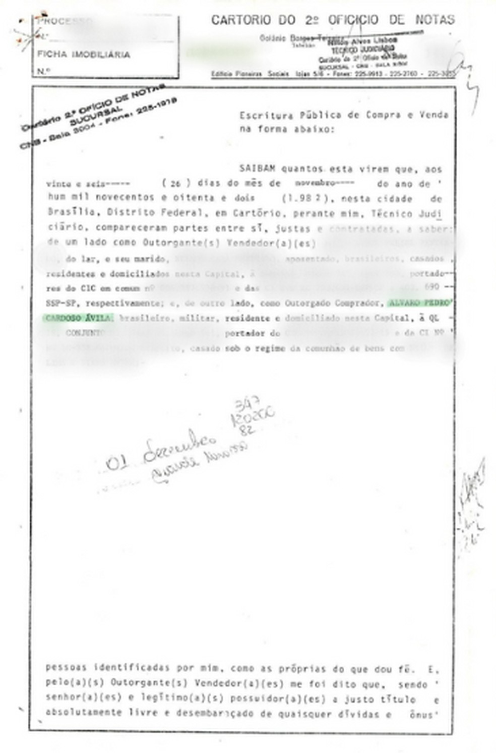 Escritura do terreno, no Parano, onde morou parte da famlia de Elizamar — Foto: Reproduo