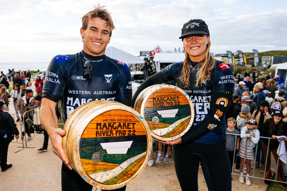 Jack Robinson e Isabella Nichols são os campeões em Margaret River — Foto:  Matt Dunbar/WSL