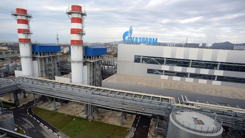 Estação da Gazprom, empresa que faz parte da poderosa indústria energética russa (Foto: Getty Images via BBC News)