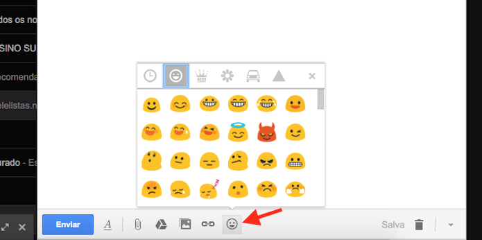 Inserindo emojis no corpo de um e-mail pelo Gmail (Foto: Reprodução/Marvin Costa)