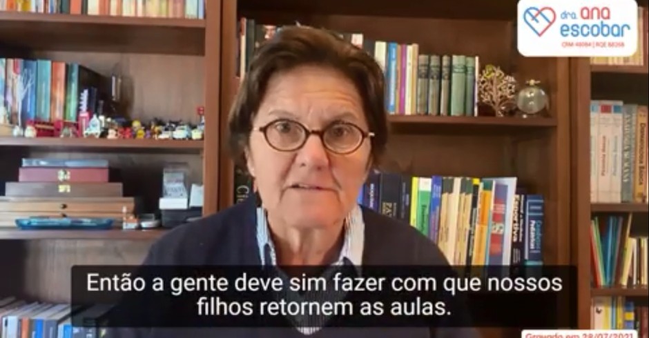 Dra Ana Escobar defende volta às aulas das crianças, com proteção (Foto: Reprodução/Instagram/Dra Ana Escobar)