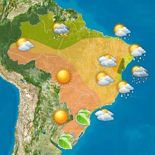 Mapa da Climatempo com previsão do tempo para esta quinta-feira (22/7) (Foto: Climatempo/Reprodução)