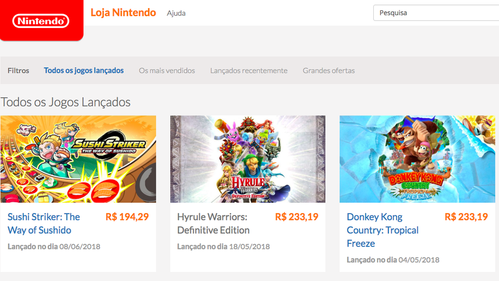 Nintendo inaugura loja online no Brasil (Foto: Reprodução/Felipe Vinha)