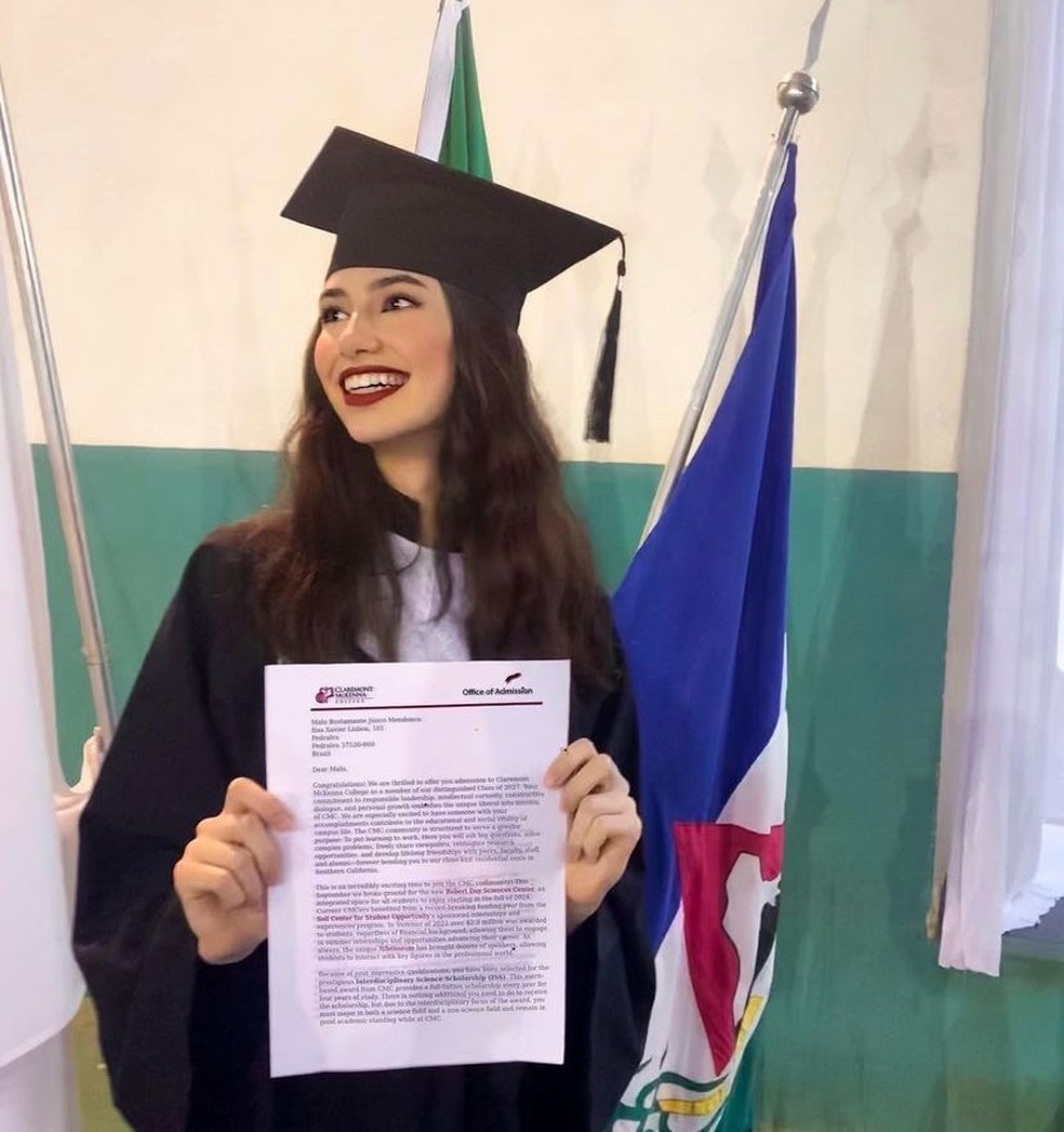 Estudante de Pedralva ganha bolsa integral em faculdade nos Estados Unidos — Foto: Arquivo Pessoal