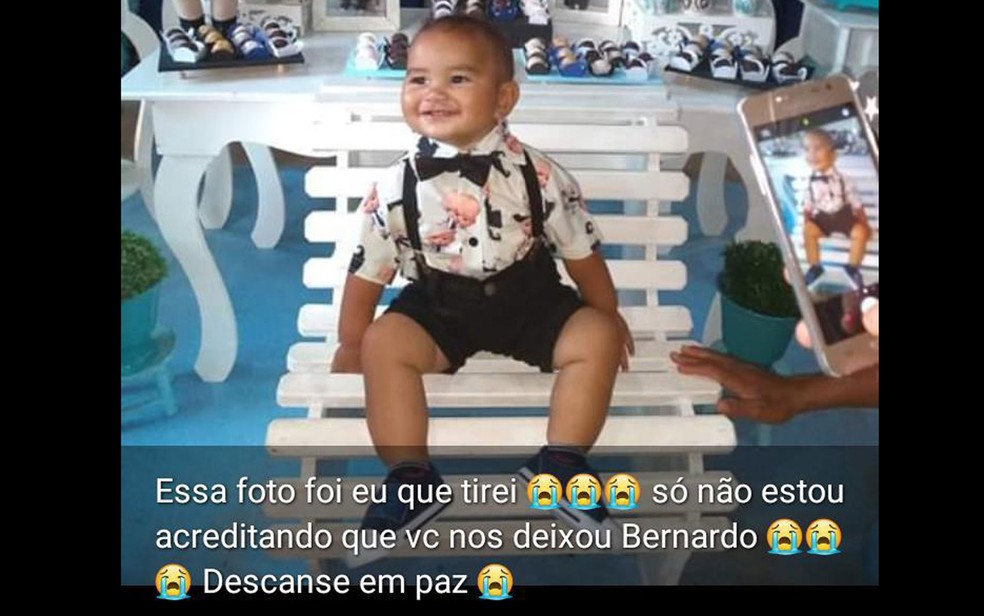 Mãe do bebê Bernardo postou foto do filho — Foto: Reprodução/Instagram