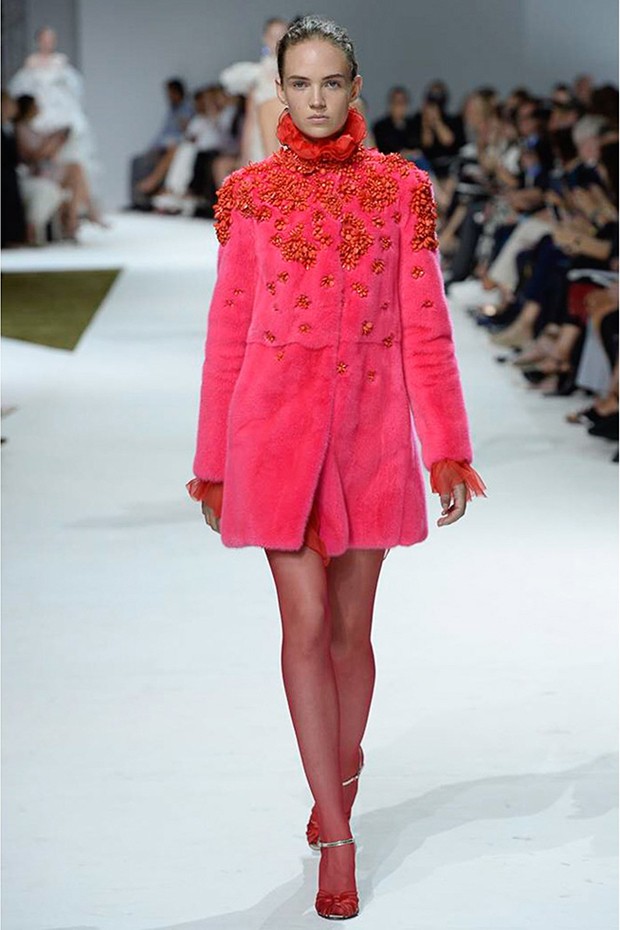Giambattista Valli was happy to add embellished fur to his Couture show as his clientele are 