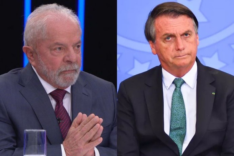Lula (PT) e Bolsonaro (PL). — Foto: Reprodução