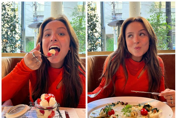 Larissa Manoela durante almoço (Foto: Instagram/Reprodução)