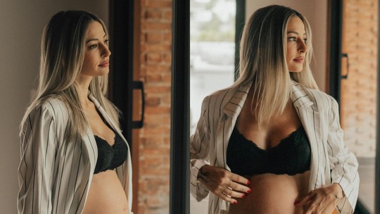 Tamy Contro exibe barriga de segunda gravidez em cliques de lingerie