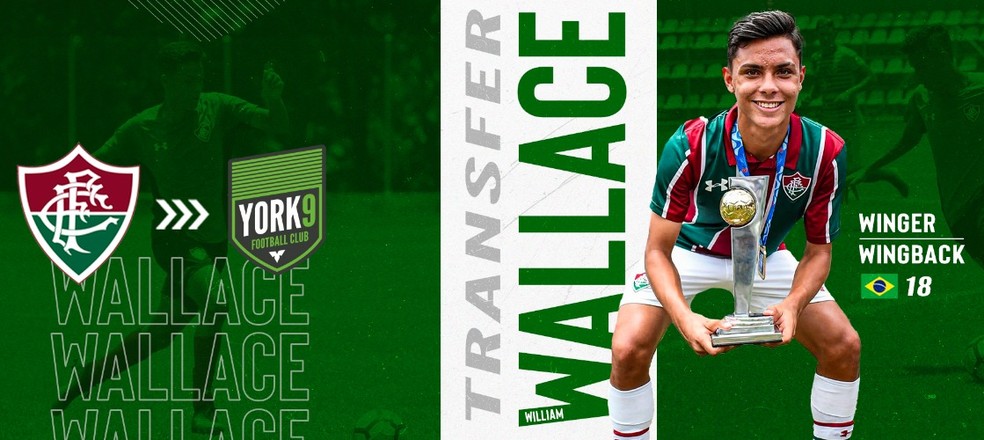 William Wallace, atacante do Fluminense, é anunciado pelo York9, do Canadá — Foto: Reprodução