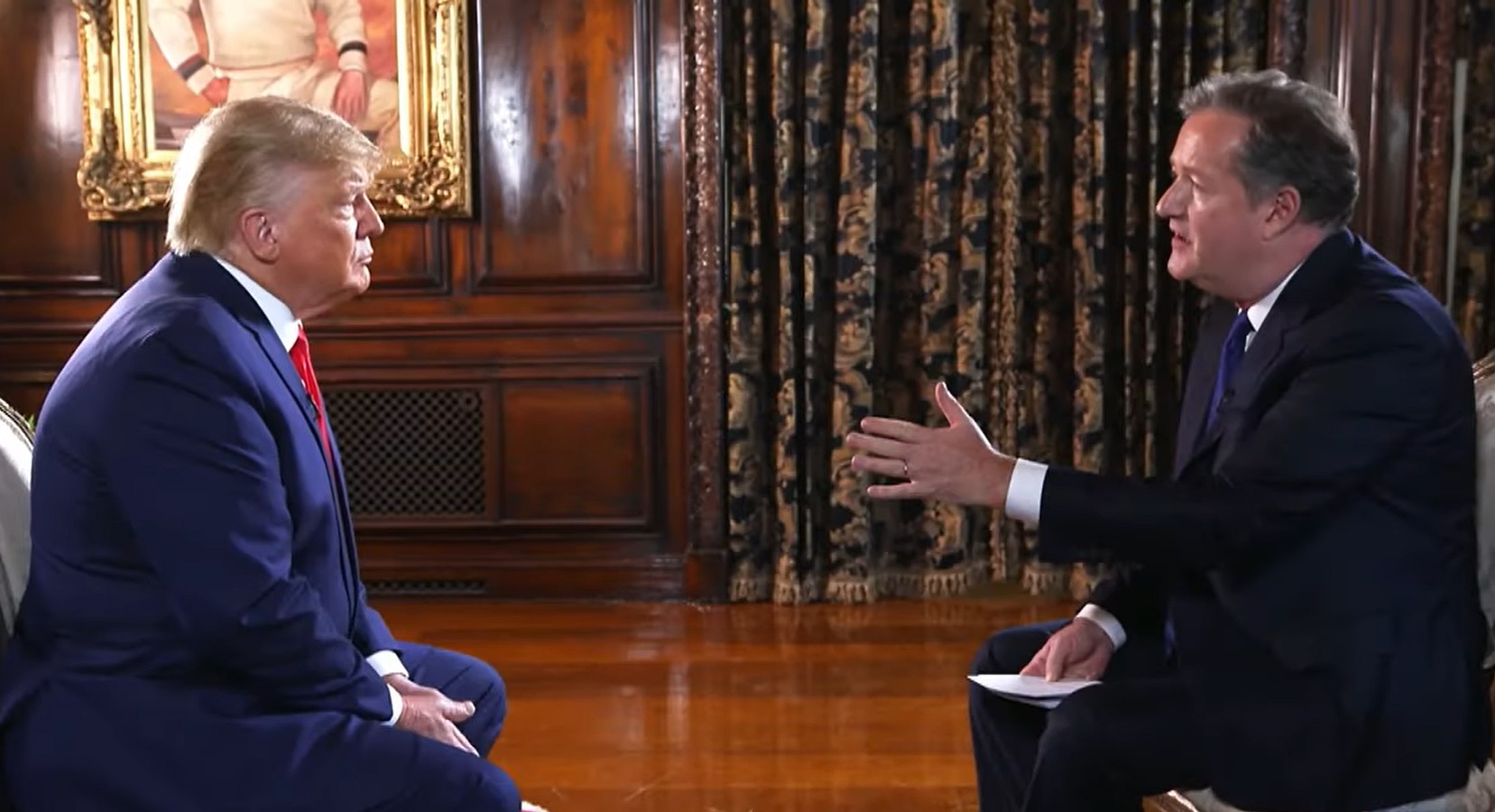 Donald Trump sendo entrevistado por Piers Morgan em 2022 (Foto: Reprodução / YouTube)