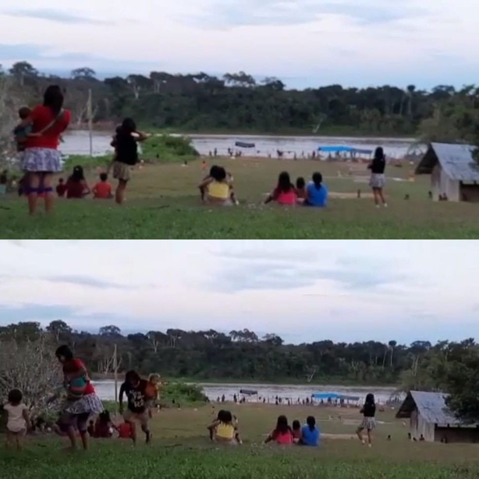 Vídeo mostra correria de mulheres e crianças no momento em que tiros são disparados na Terra Yanomami | Roraima | G1