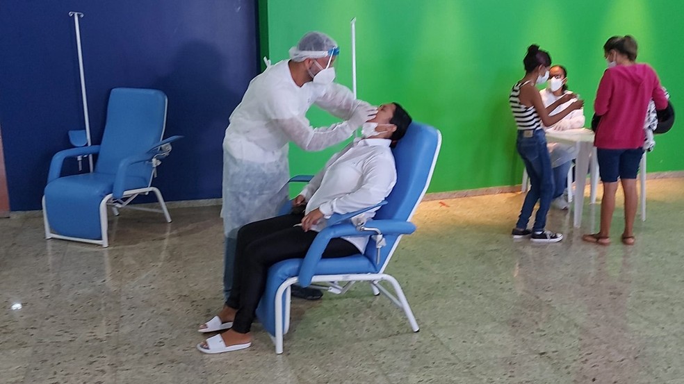 Ponto de testagem funciona na Arena da Floresta das 8h às 17h, em Rio Branco — Foto: Murilo Lima/Rede Amazônica