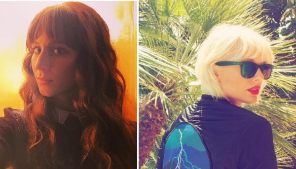 A atriz Troian Bellisario e a cantora Taylor Swift (Foto: Instagram)