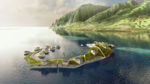 Uma das propostas é fazer as ilhas com formato de ferradura (Foto: Blue Frontiers)
