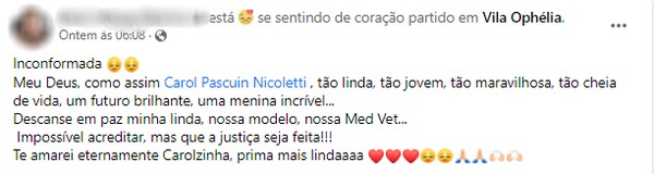 Amigos lamentam morte de vendedora de 24 anos encontrada em apartamento — Foto: Reprodução