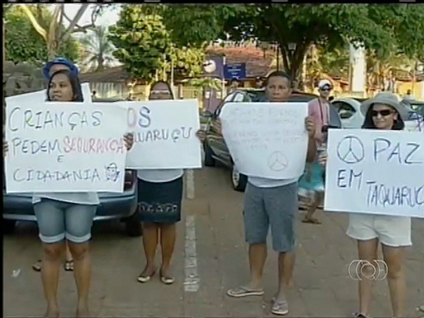 Moradores pedem mais policiamento no distrito de Taquaruçu (Foto: Reprodução/TV Anhanguera)