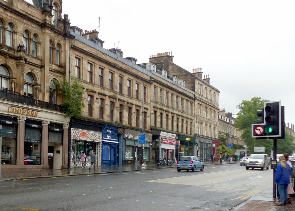 Great Western Road em Glasgow (Escócia) em foto de junho de 2019 — Foto: Alan Murray-Rust/Wikimedia Commons