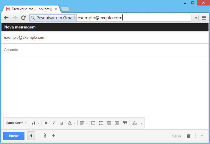 Criando novo e-mail através do Chrome (Foto: Reprodução/Helito Bijora)