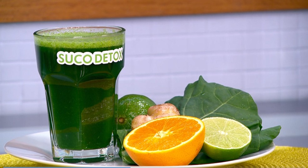 O suco detox faz muito bem para o nosso corpo, mas ele sozinho não emagrece. — Foto: Reprodução/TV Globo