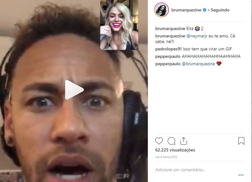 Reação de Neymar (Foto: Reprodução/Instagram)