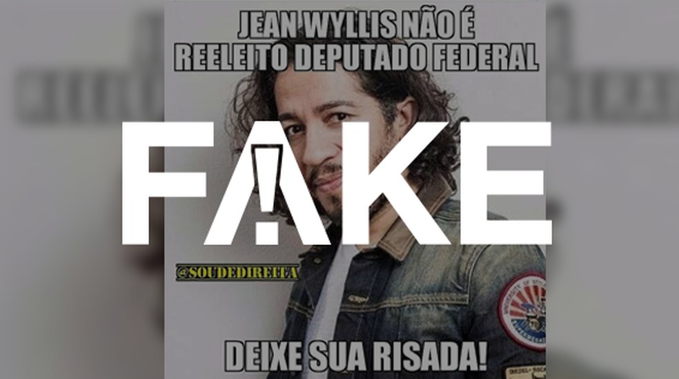 Post que circula nas redes sociais diz que Jean Wyllys não foi eleito deputado federal — Foto: Foto: G1