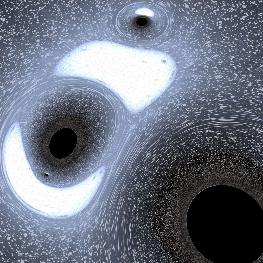 "Família" de buracos negros e colisões são flagrados em estudo  (Foto: AARON M. GELLER, NORTHWESTERN UNIVERSITY / CIERA)