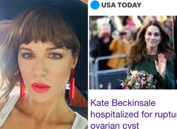Kate Beckinsale e o veículo que a confundiu com Kate Middleton (Foto: Reprodução / Instagram)