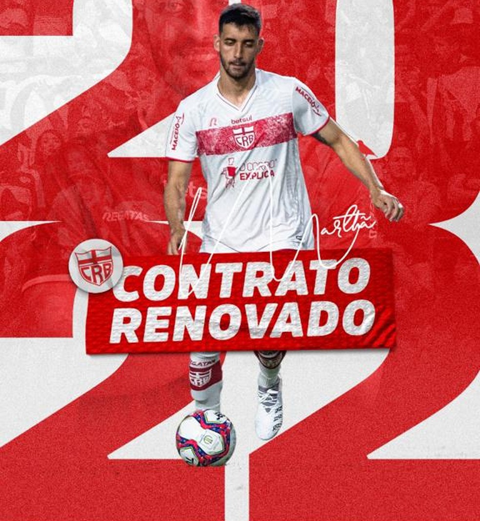 Marthã também acerta a renovação com o CRB — Foto: ASCOM CRB