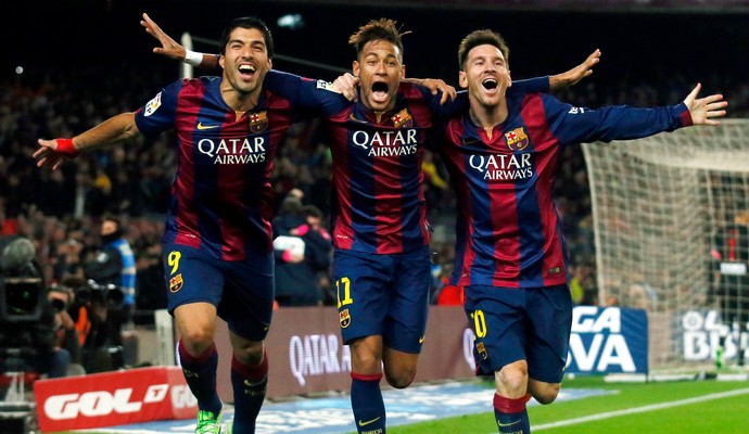 Trio MSN Messi Suárez Neymar Barcelona (Foto: Getty Images)