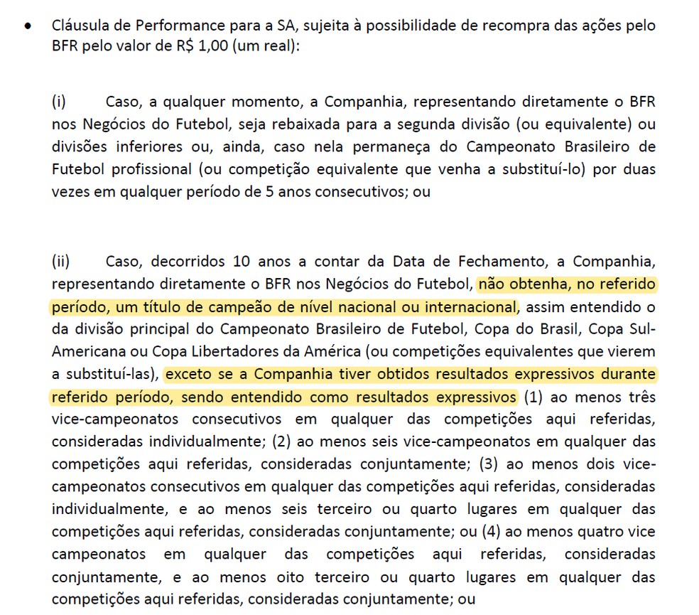 Botafogo S/A impõe "cláusula de performance" a futuros proprietários — Foto: Reprodução