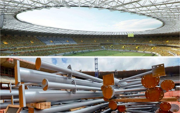 Obra da cobertura do Mineirão já está em andamento (Foto: Sylvio Coutinho / BCMF Arquitetos/Minas Arena )