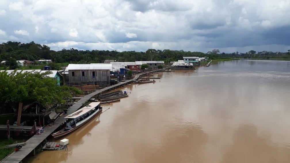 Município fica próximo ao estado do Acre, que também vem sofrendo com as cheias.  — Foto: Wagno Albino/Prefeitura de Ipixuna