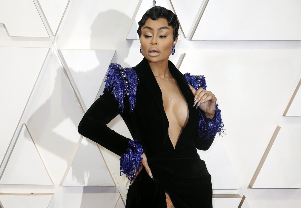 A modelo Blac Chyna no tapete vermelho do Oscar 2020 — Foto: Eric Gaillard/Reuters