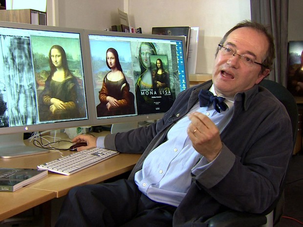 Pascal Cotte, cientista francês, afirma ter descoberto indícios da pintura de outra mulher sobre o quadro &quot;Mona Lisa&quot;, de Leonardo da Vinci (Foto: BBC)