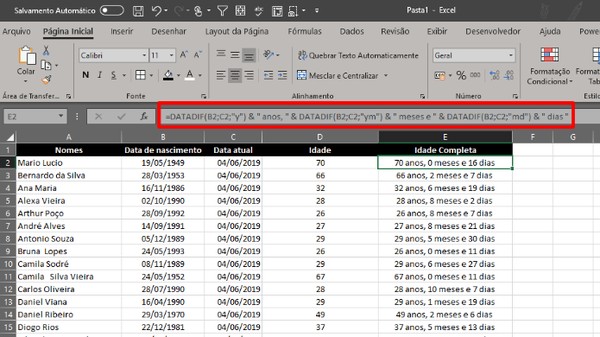 Como Calcular Idade No Excel Produtividade Techtudo