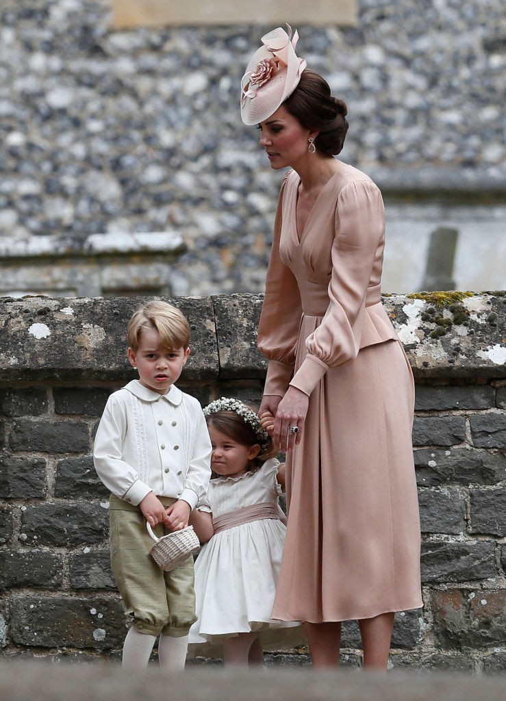 Kate Middleton e os filhos após a cerimônia (Foto: Getty Images)