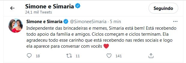 Perfil de Simone e Simaria (Foto: Reprodução/Twitter)