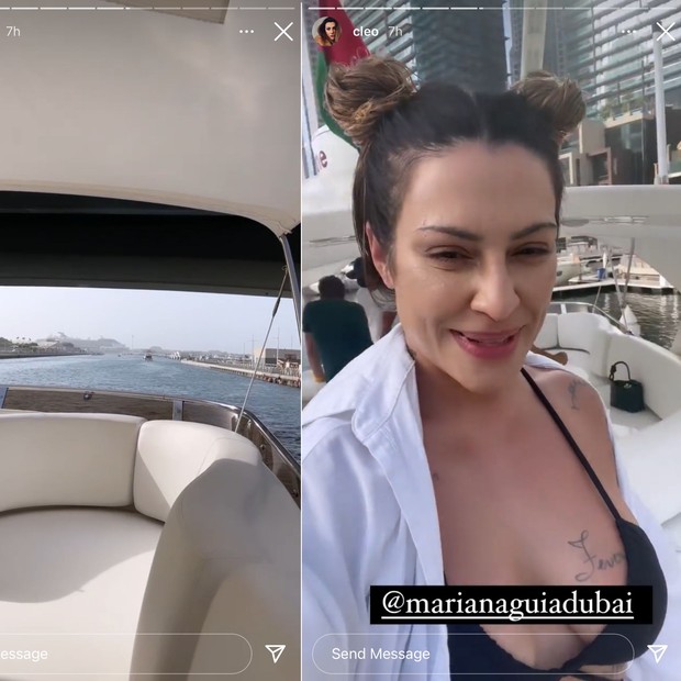 Cleo fez um passeio de barco por Dubai (Foto: Reprodução Instagram)