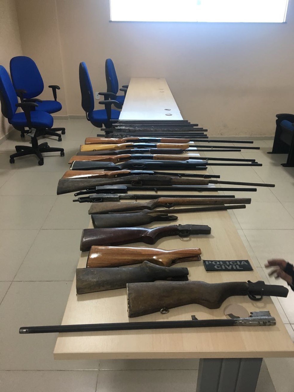 PolÃ­cia apreende armas  (Foto: PolÃ­cia Civil )