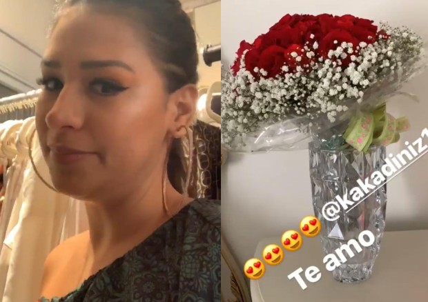 Simone ganha flores de Kaká Diniz (Foto: Reprodução/Instagram)