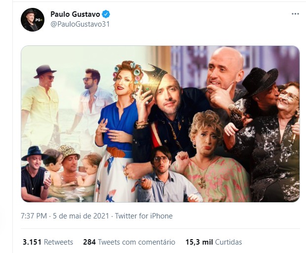 Post no Twitter de Paulo Gustavo (Foto: Reprodução Twitter)