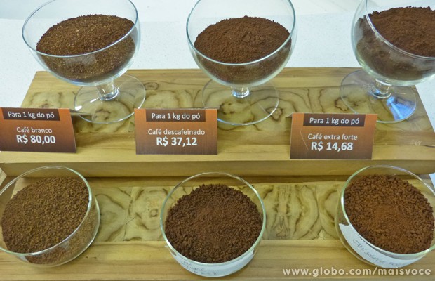 Café descafeinado, extra forte, branco: veja quanto custa o quilo do pó (Foto: Mais Você / TV Globo)