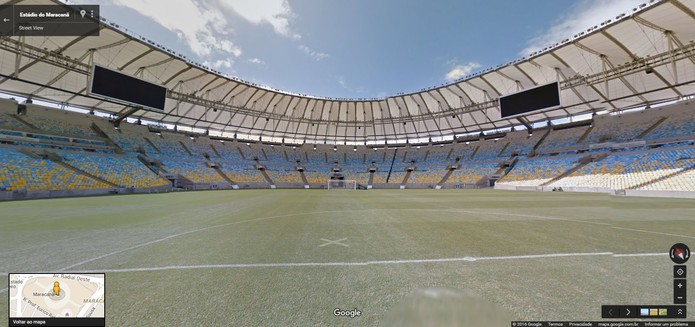 Gramado do Estádio do Maracanã aparece em fotos em 360 graus no Street View (Foto: Reprodução/Barbara Mannara)