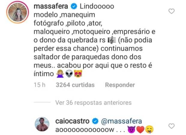 Grazi Massafera se declara para  Caio Castro (Foto: Reprodução/Instagram)